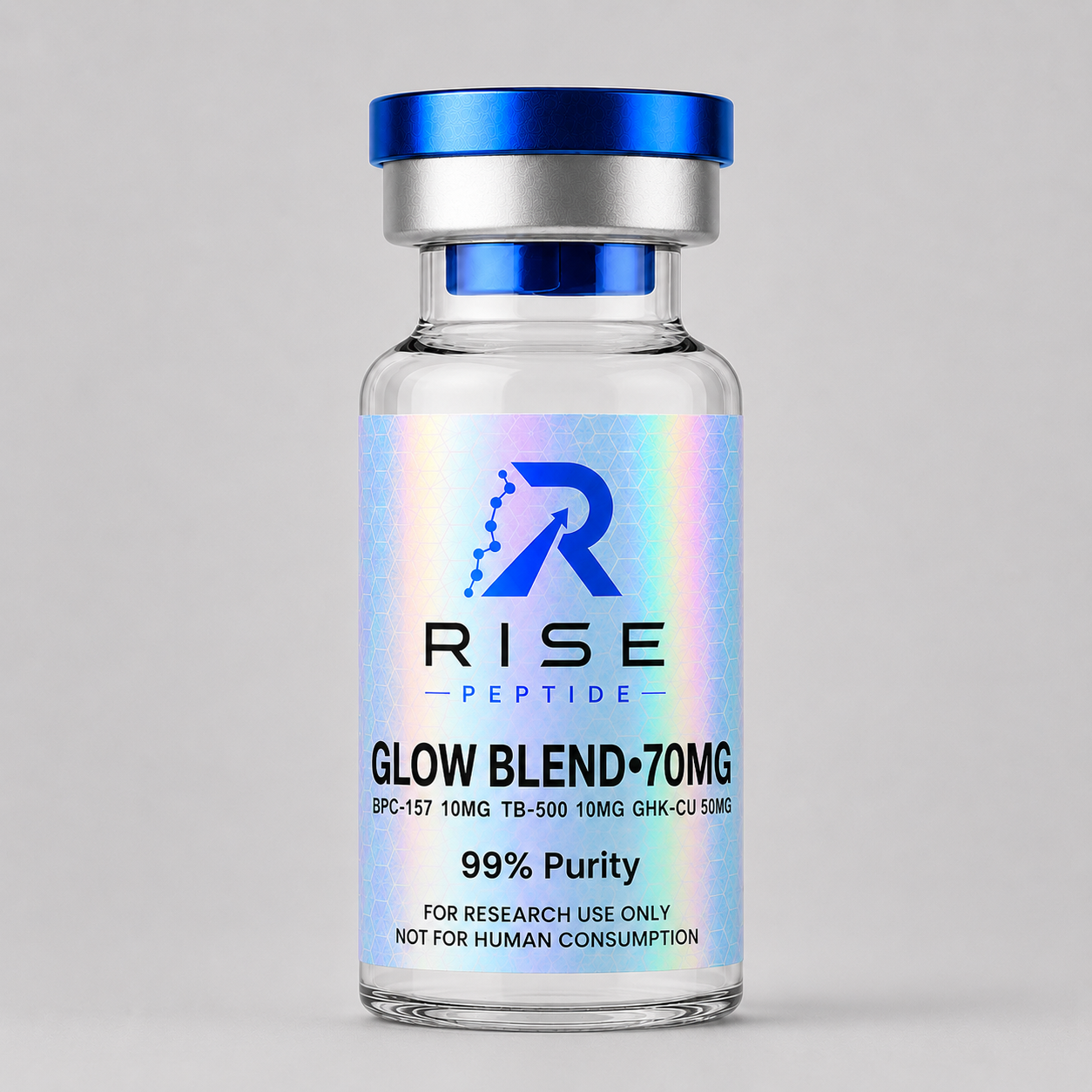 GLOW research peptide vial